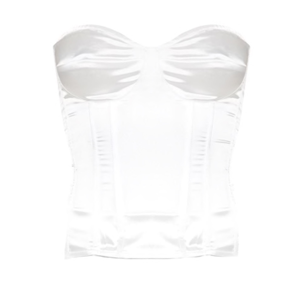 Pretty Little Thing White Satin Corset